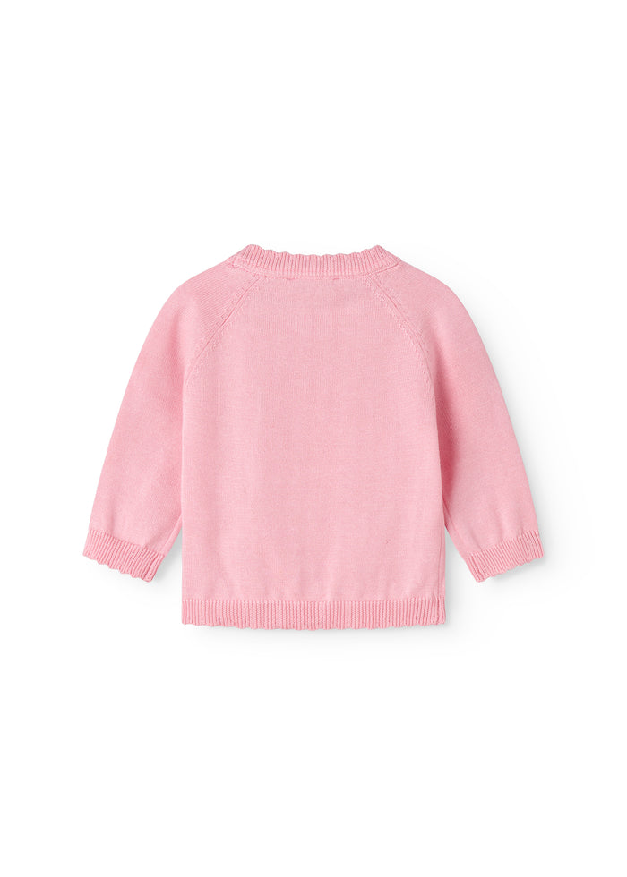 Pink striped blouse with buttons for baby