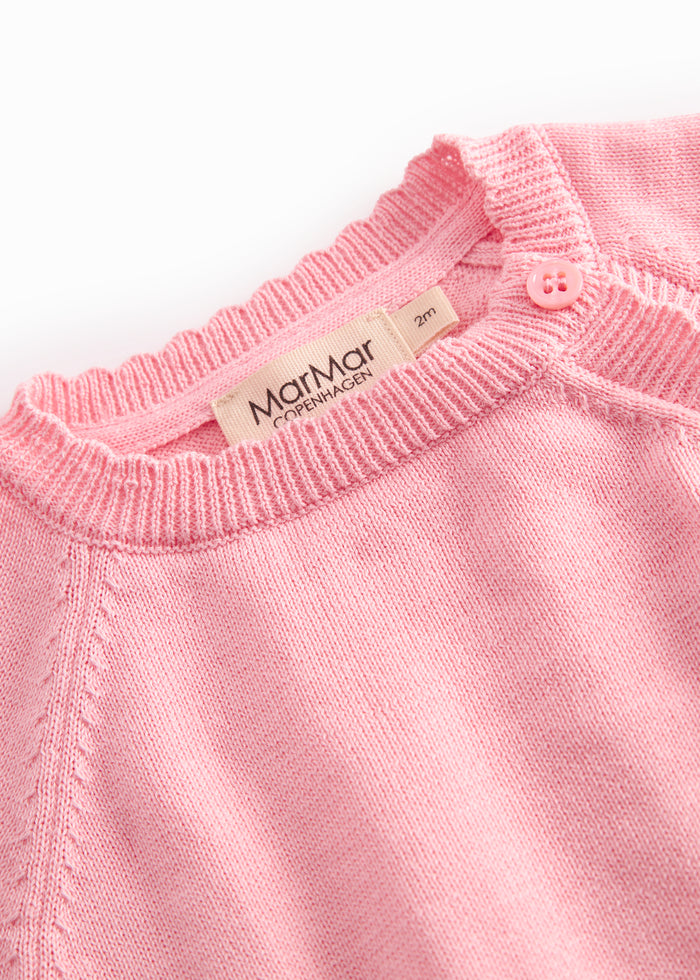 Pink striped blouse with buttons for baby