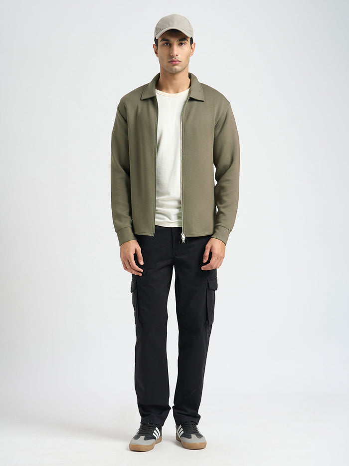 Viscose Blend Full Zip Sweat Jacket