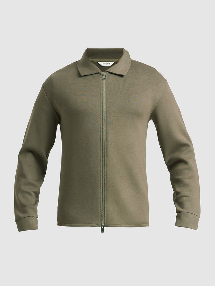 Viscose Blend Full Zip Sweat Jacket