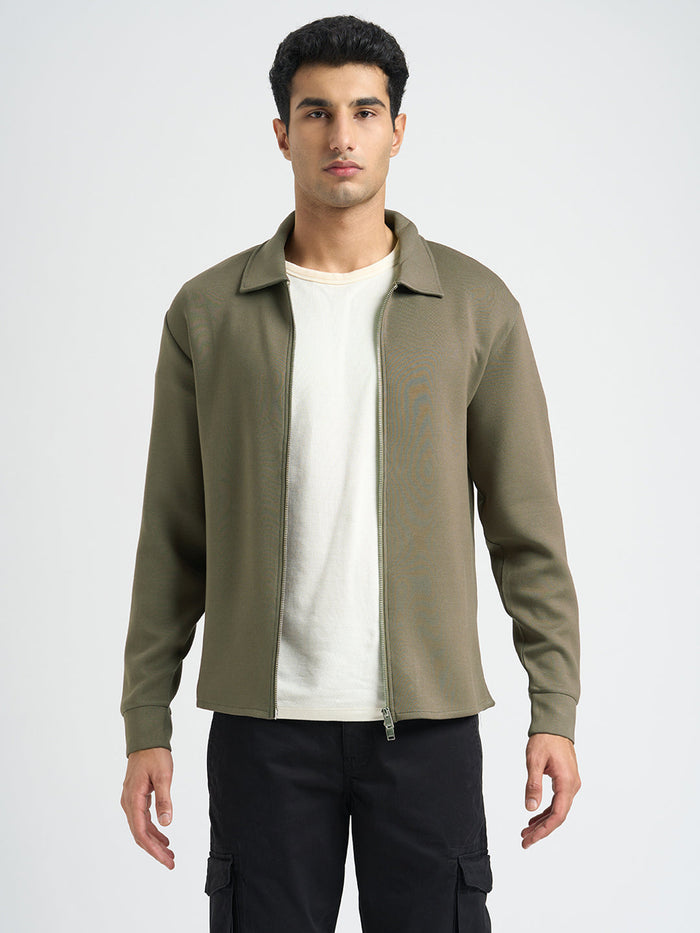 Viscose Blend Full Zip Sweat Jacket