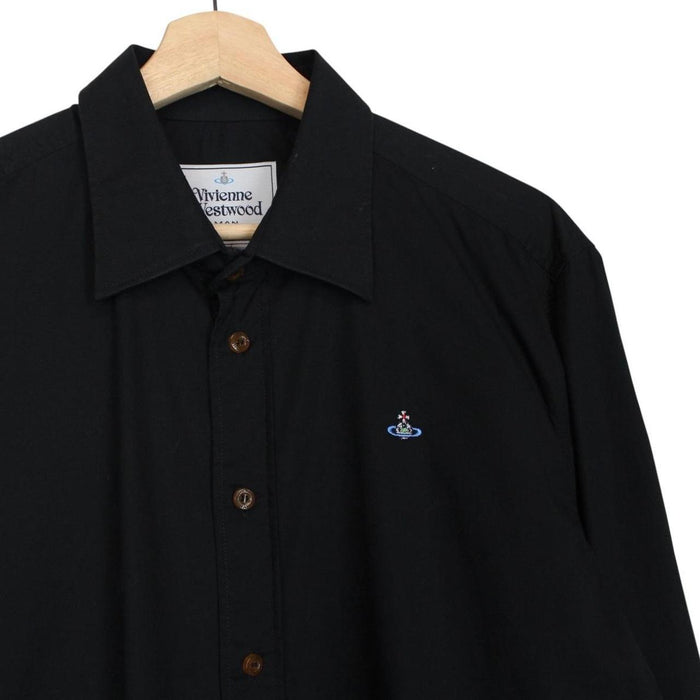 Vivienne Westwood Black Long Sleeve Orb Cotton Shirt