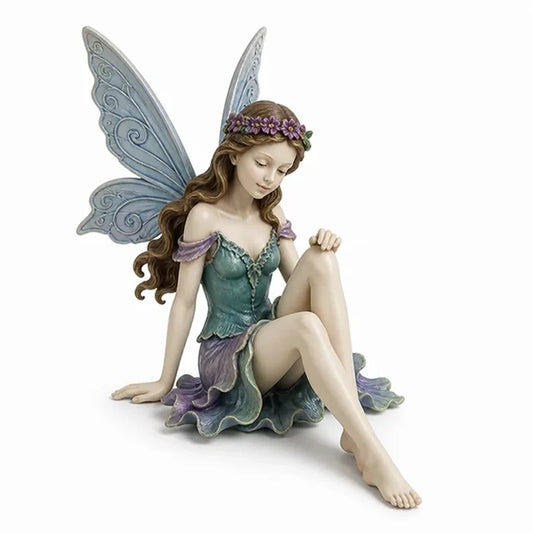 Weather-Resistant Resin Garden Fairy Figurine with Detailed Wings