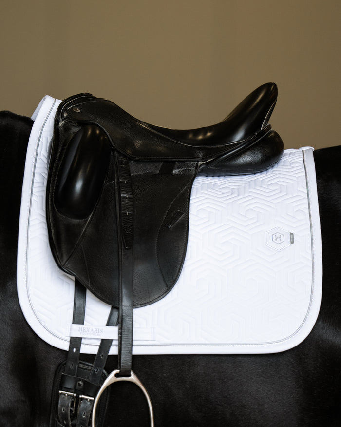 White Aurora Competition Saddle Pad – White