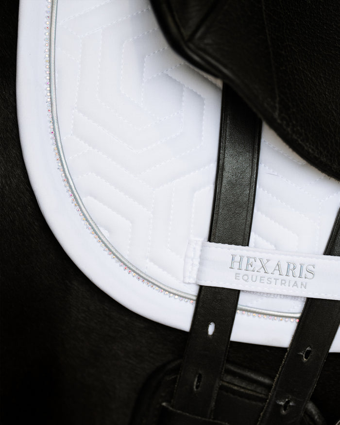 White Aurora Competition Saddle Pad – White