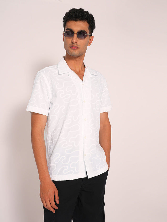 White Embroidered Organic Cotton Shirt