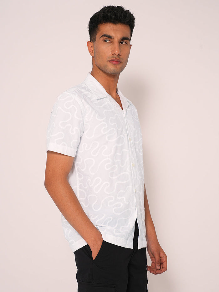 White Embroidered Organic Cotton Shirt