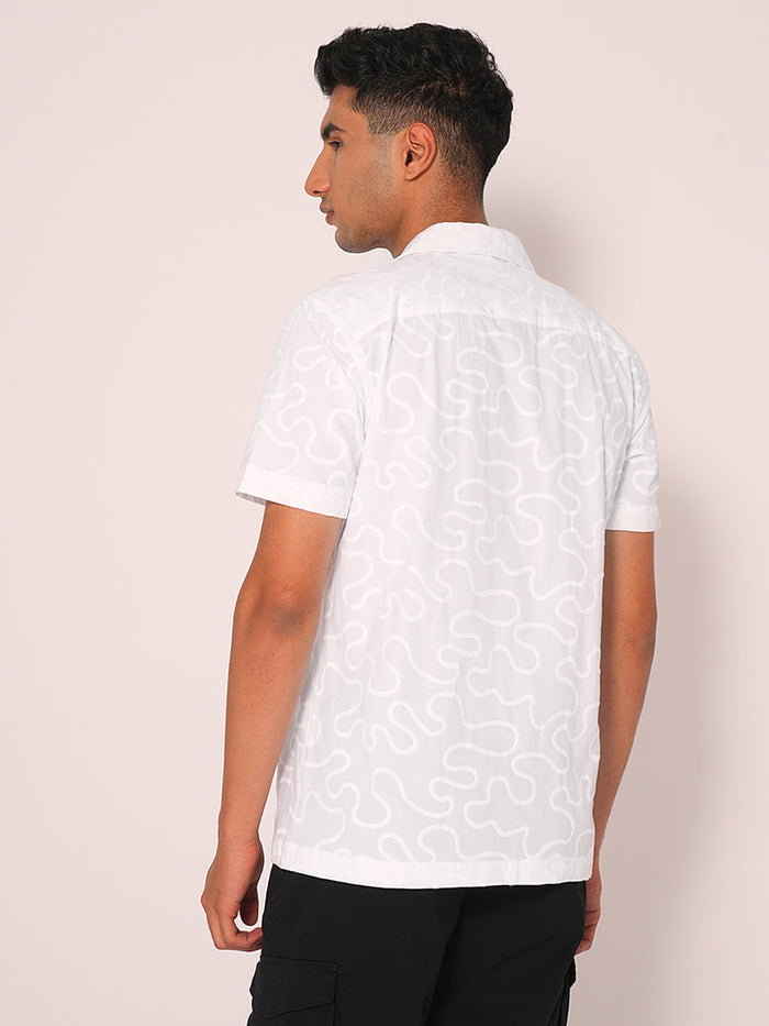 White Embroidered Organic Cotton Shirt