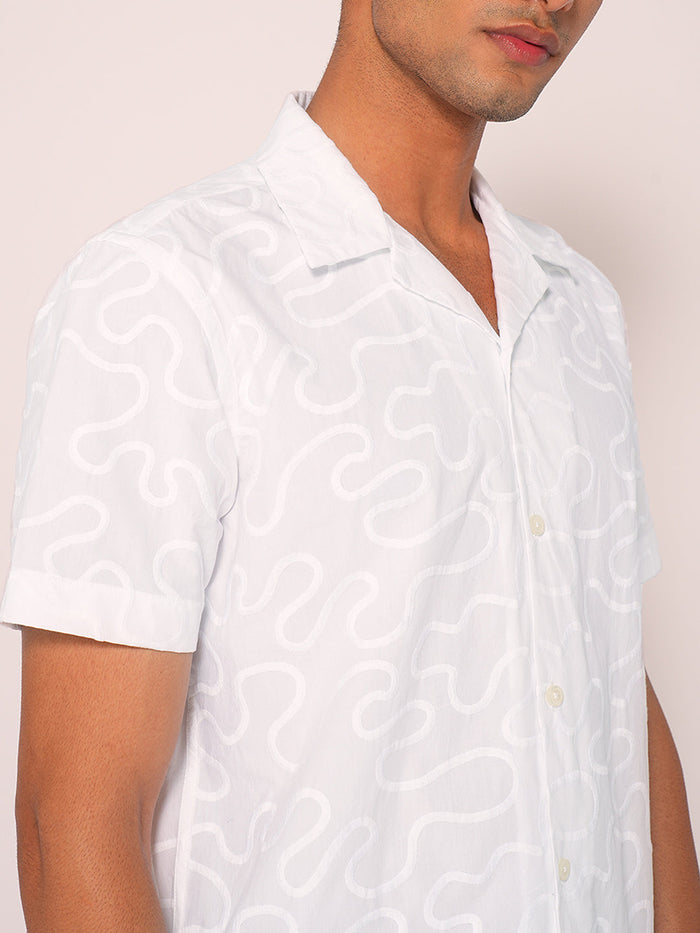 White Embroidered Organic Cotton Shirt