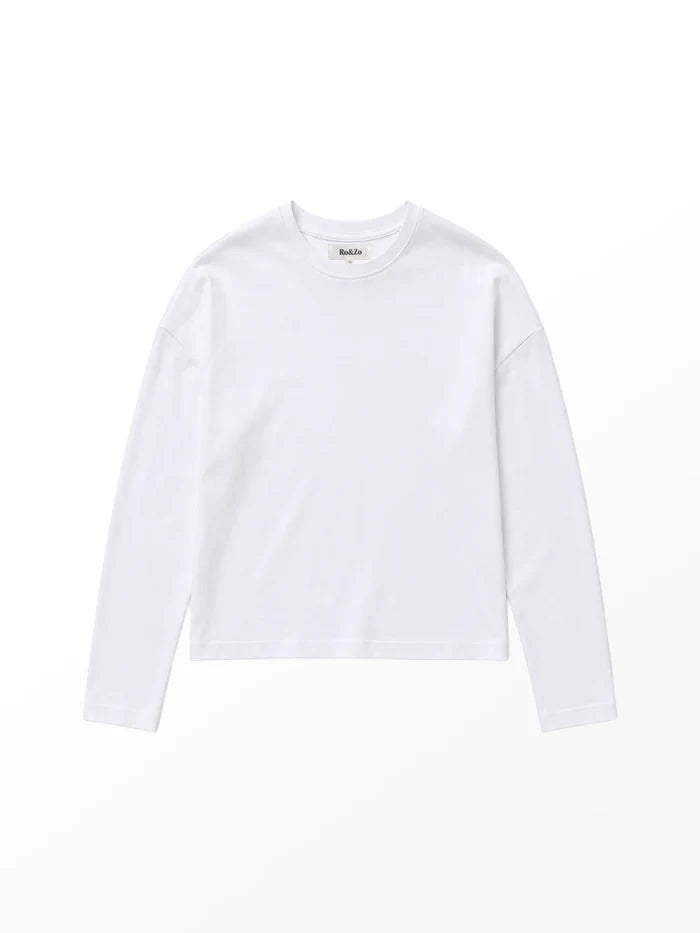 White Long-Sleeved Cotton T-Shirt