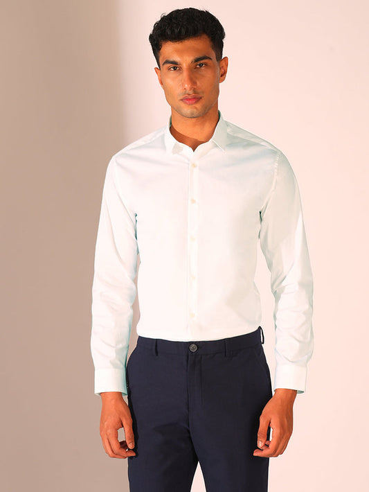 White Regular Fit Formal Shirt