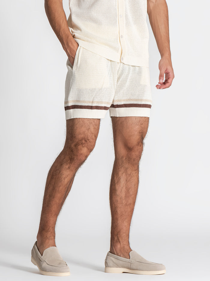 shirts / White Striped Knit Set