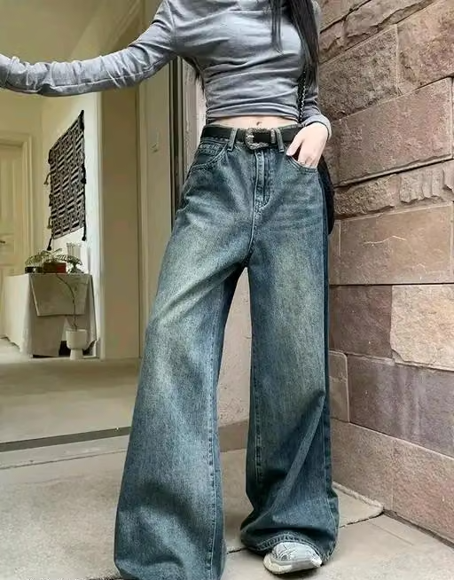 WIND Trendy Whisker Wash Denim Jeans – Women's Casual Jeans