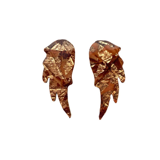 Wings Earrings Rust Rose Gold
