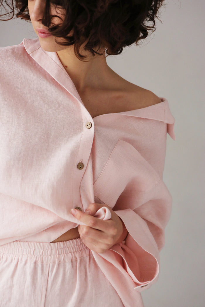 Women’s Linen Shirt FENNEL in Light pink