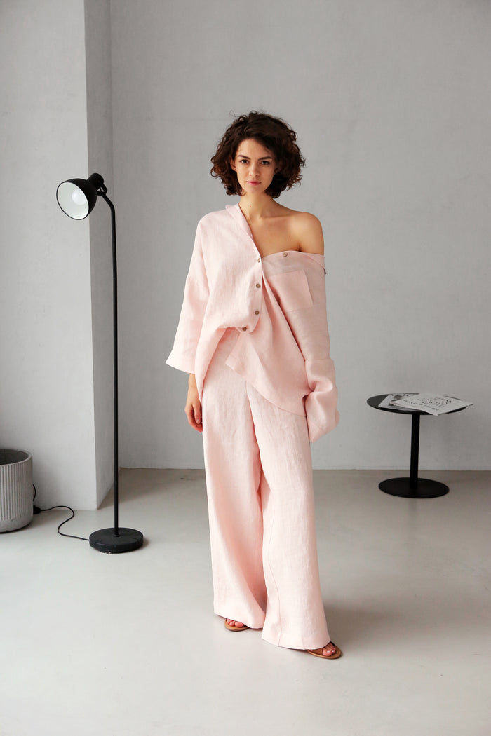 Women’s Linen Shirt FENNEL in Light pink