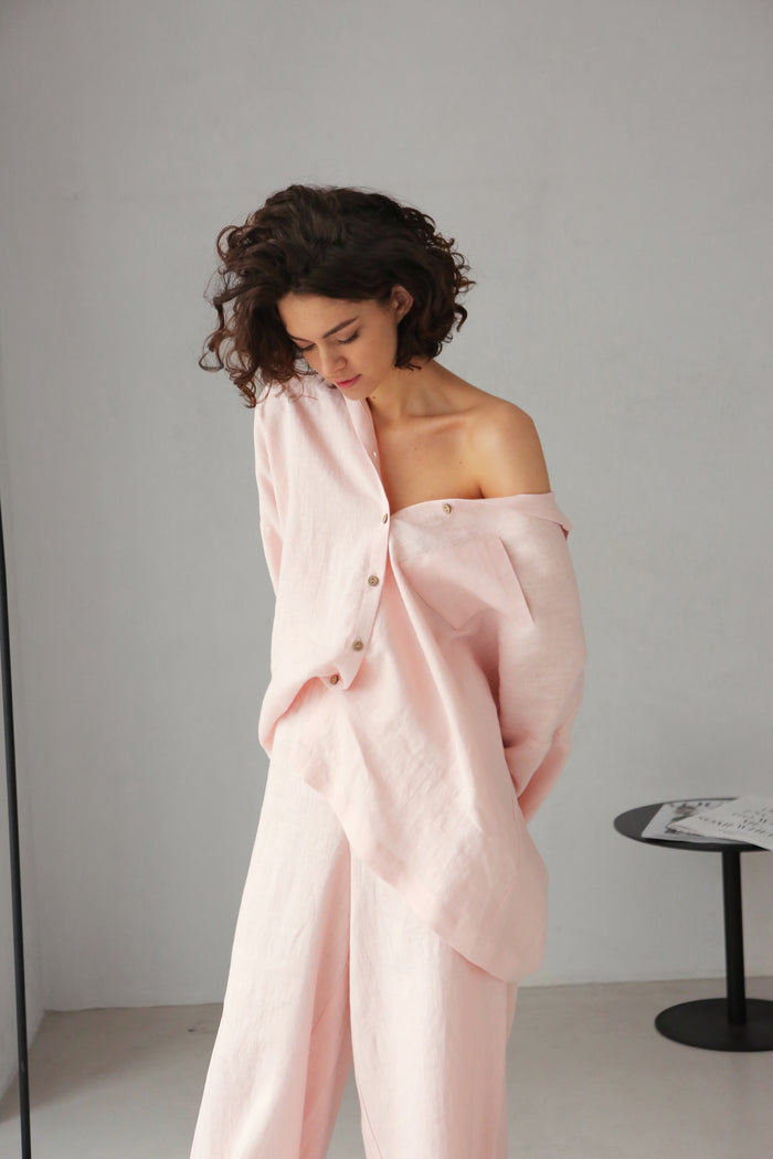 Women’s Linen Shirt FENNEL in Light pink