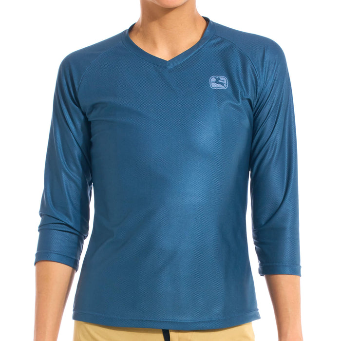 Women's MTB 3/4 Sleeve Jersey by Giordana Cycling, SLATE BLUE, Made in Italy