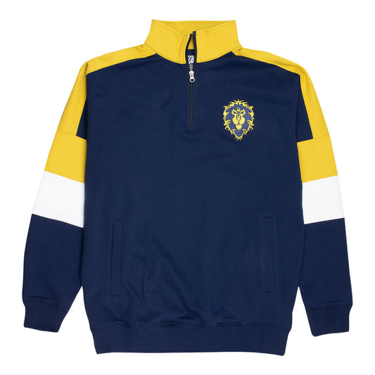 World of Warcraft Alliance Blue 1/4 Zip Logo Sweatshirt - Front View