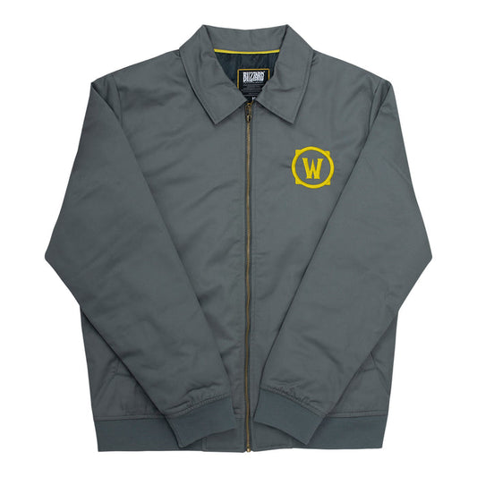 World of Warcraft Grey Zip-Up Work Jacket - Front View