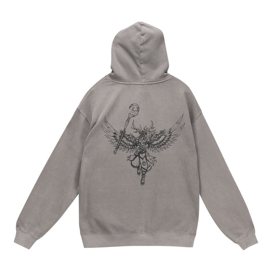 World of Warcraft Malfurion Sketch Grey Pullover Hoodie - Back View