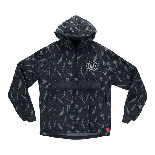World of Warcraft Weapons Black Half-Zip Pullover Jacket - Front View