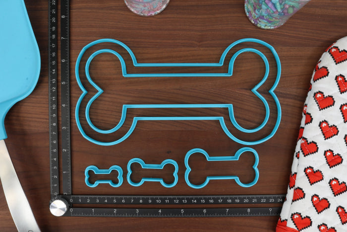 XL Dog Bone Cookie Cutters - 9in Through 1in - Concentric Cutter - All Sizes included - Decorative Fondant Cakes & Cookie Towers