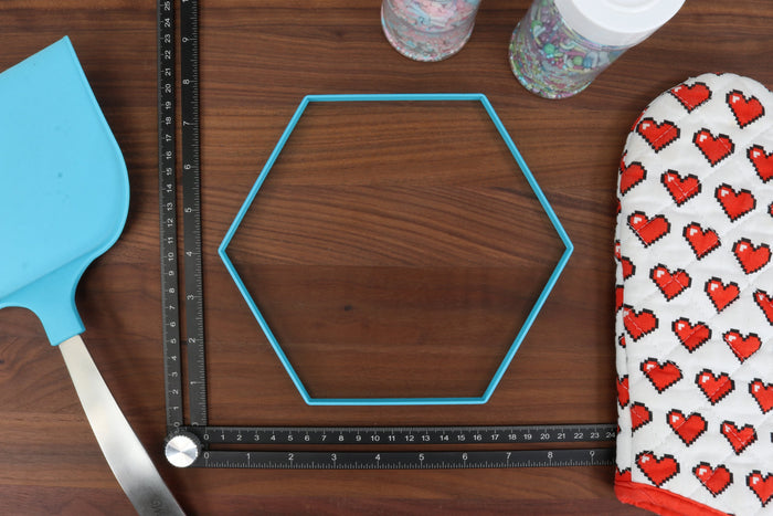 XL Hexagon Cookie Cutters - 8in Through 1in - Concentric Cutter - All Sizes included - Decorative Fondant Cakes & Cookie Towers