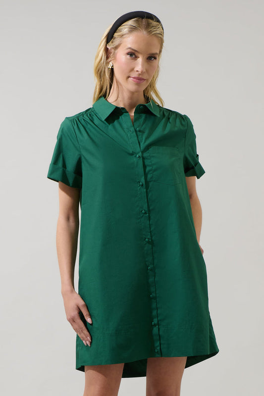 Yamina Collared Shift Mini Dress