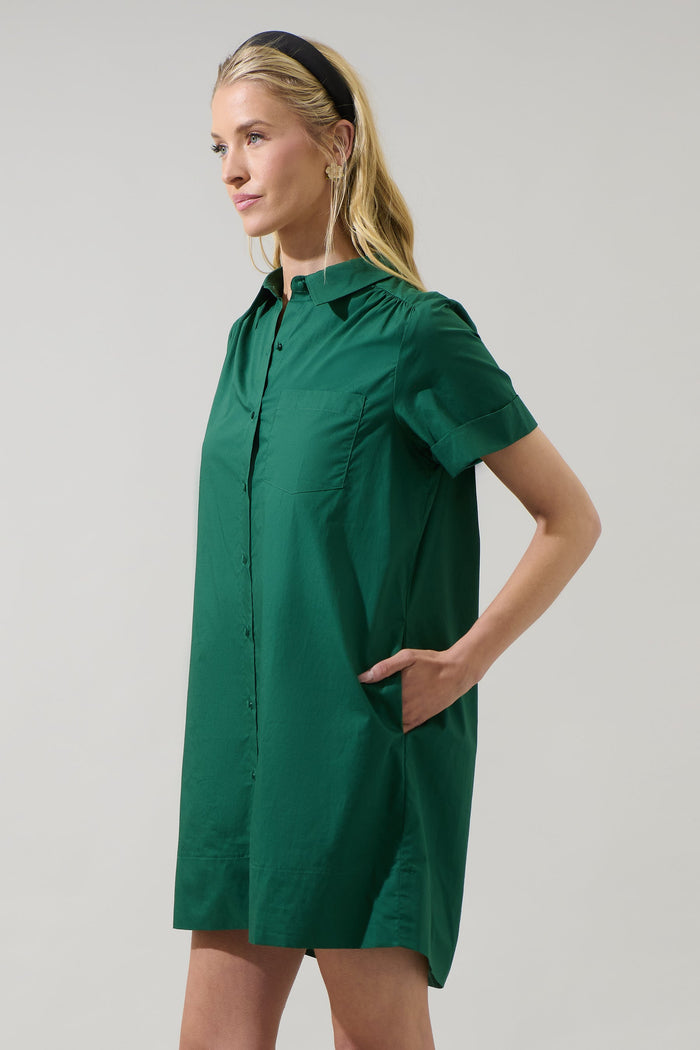 Yamina Collared Shift Mini Dress