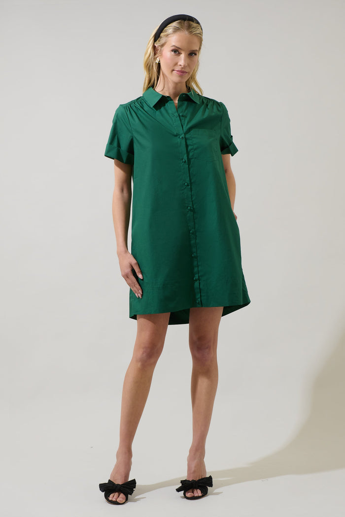 Yamina Collared Shift Mini Dress