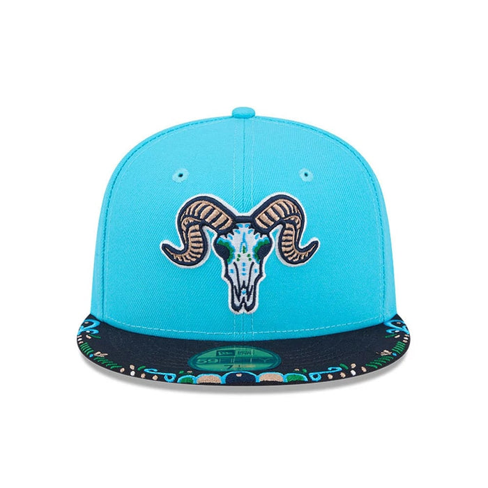 Pictured is this MiLB La Copa 2026 Hartford Yard Goats 59FIFTY Fitted cap in bright blue. 3