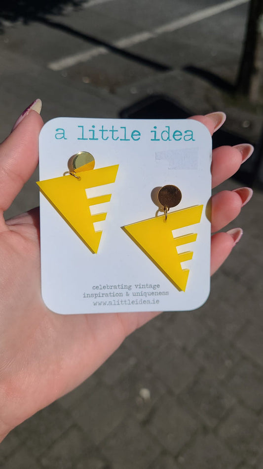 Yellow Triangle Shape Earrings