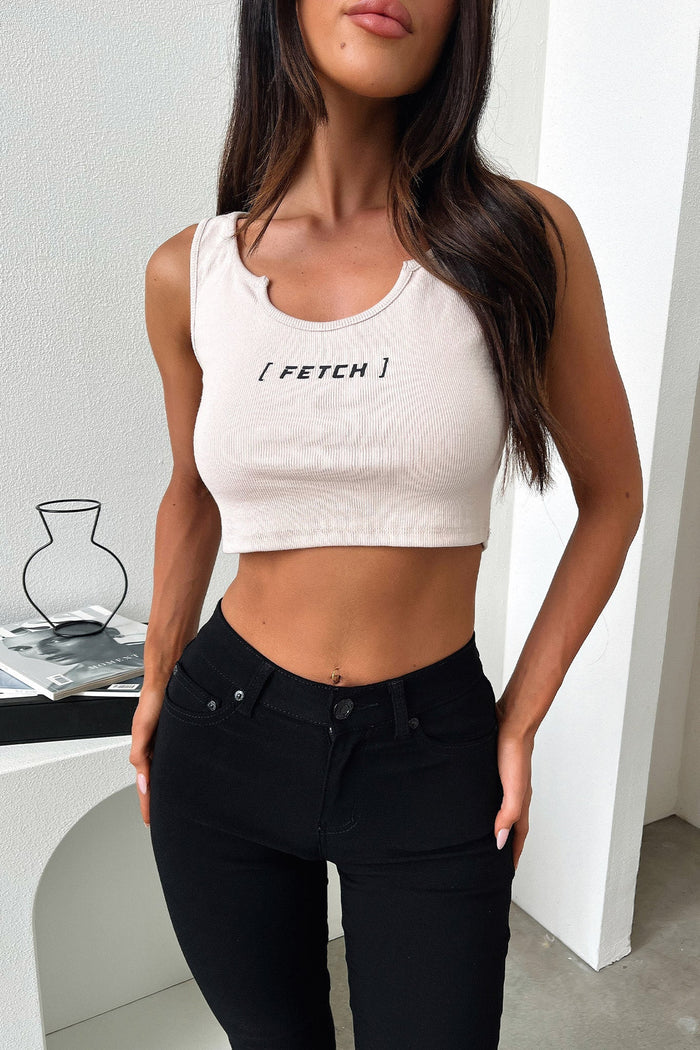 Zeuse Singlet Crop - Beige