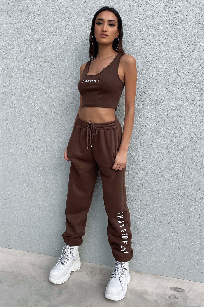 Zeuse Singlet Crop - Brown